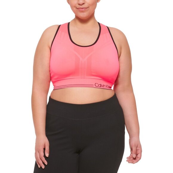 Calvin Klein Performance Womens Plus Size Sports Bra 2X Racerback Design - Picture 1 of 4